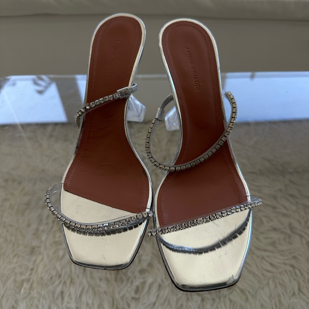 AMINA MUADDI Gilda Crystal Strappy Sandal (Women)
EU 39